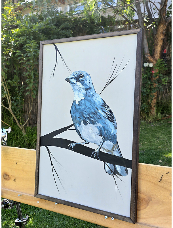 Cuadro Rama 3 Diuca acrílico a mano 40x60 3