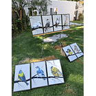 Cuadro Rama 3 Garza Grande acrílico a mano 40x60 4