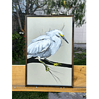 Cuadro Rama 3 Garza Grande acrílico a mano 40x60 1