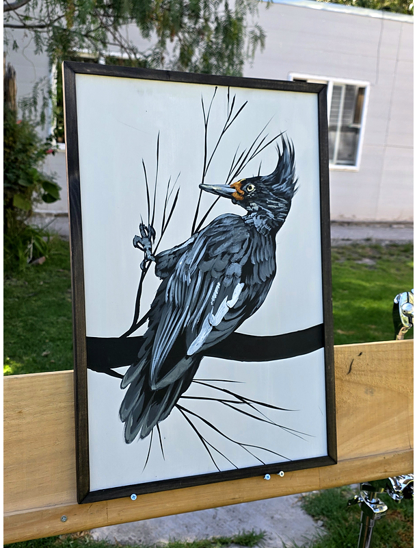 Cuadro Rama 2 Carpintero Hembra acrílico a mano 40x60 3