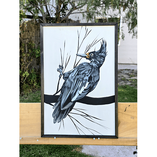 Cuadro Rama 2 Carpintero Hembra acrílico a mano 40x60