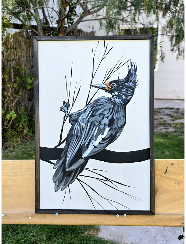 Cuadro Rama 2 Carpintero Hembra acrílico a mano 40x60 1