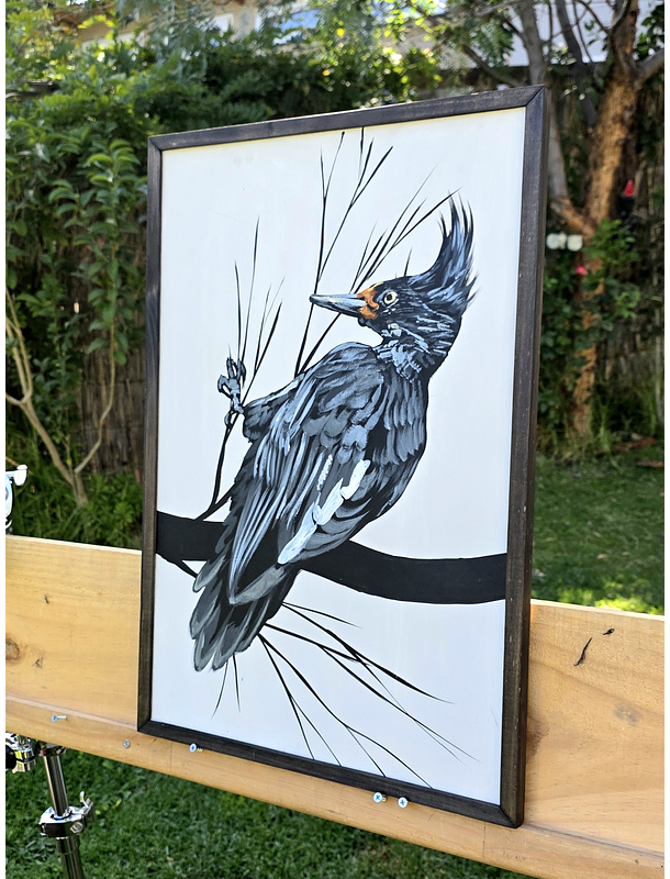 Cuadro Rama 2 Carpintero Hembra acrílico a mano 40x60 2