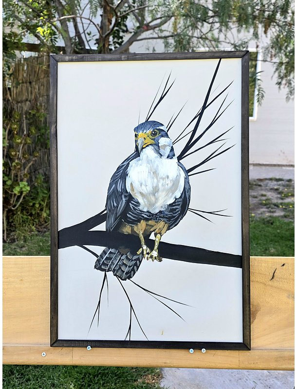 Cuadro Rama 3 Halcón Peregrino acrílico a mano 40x60 1