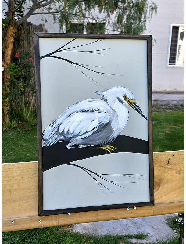 Cuadro Rama 1 Garza acrílico a mano 40x60 2