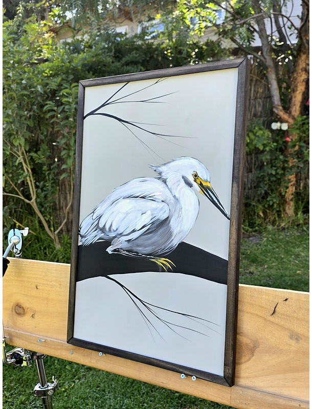 Cuadro Rama 1 Garza acrílico a mano 40x60 3