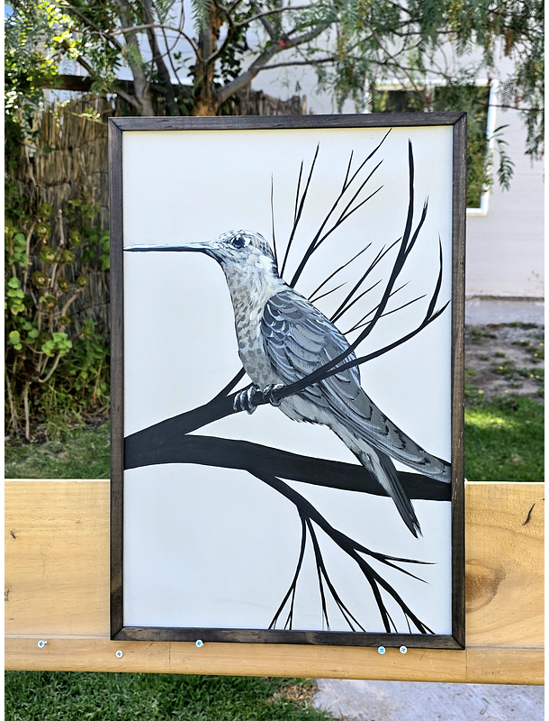 Cuadro Rama 4 Picaflor Grande acrílico a mano 40x60 1