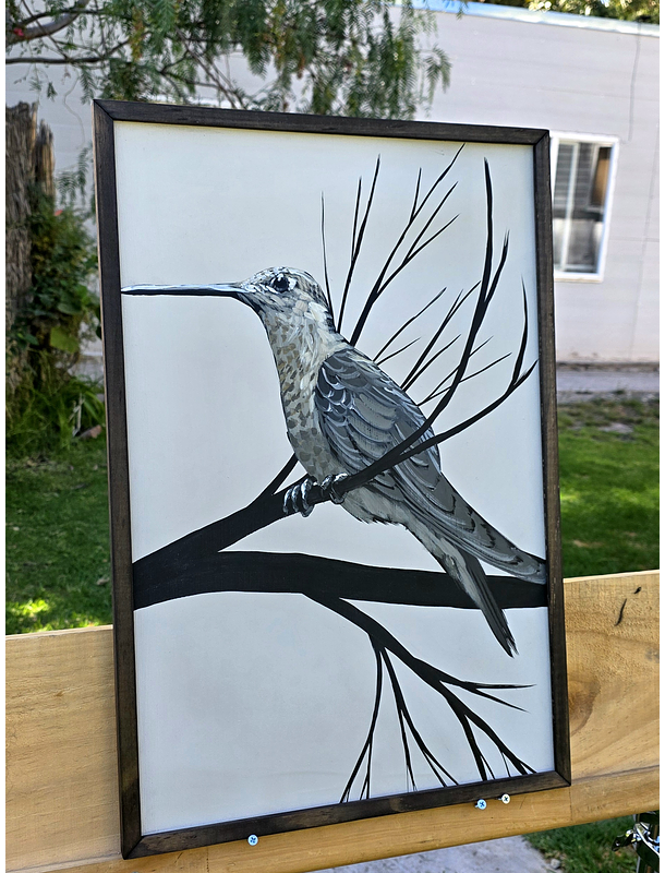 Cuadro Rama 4 Picaflor Grande acrílico a mano 40x60 2