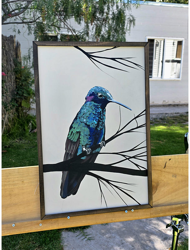 Cuadro Rama 4 Picaflor Chico acrílico a mano 40x60 2