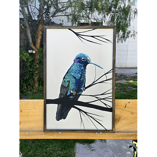 Cuadro Rama 4 Picaflor Chico acrílico a mano 40x60