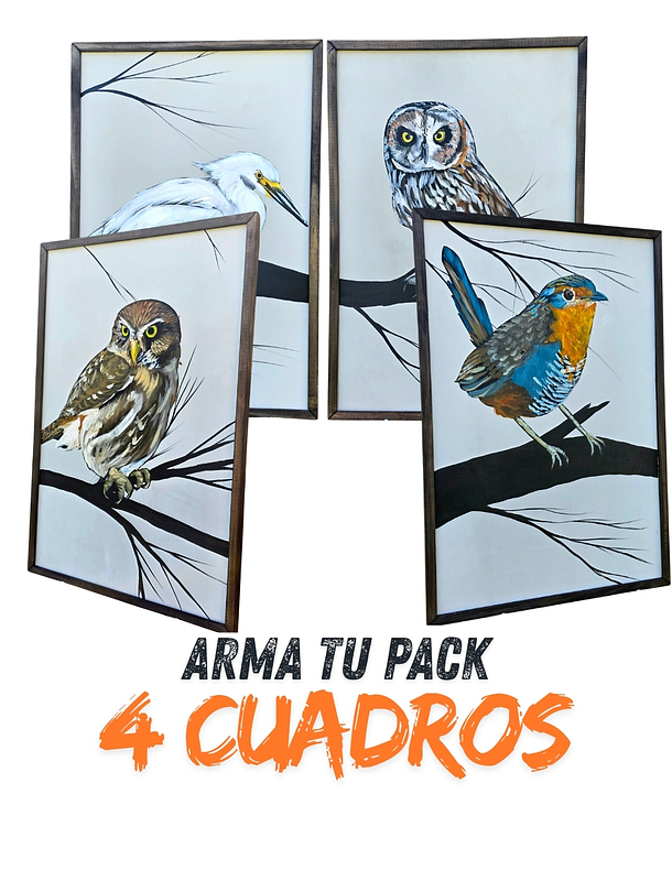 PACKS 4 CUADROS TELA ACRILICO A MANO 1