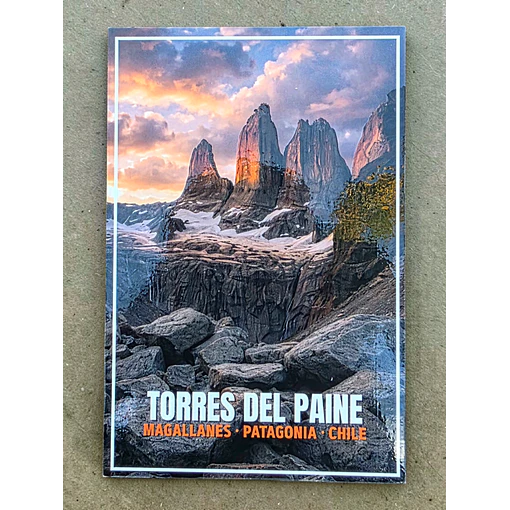 Postal con Lacado Torres del Paine - Patagonia