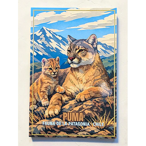 Postal con Lacado Puma - Fauna de la Patagonia