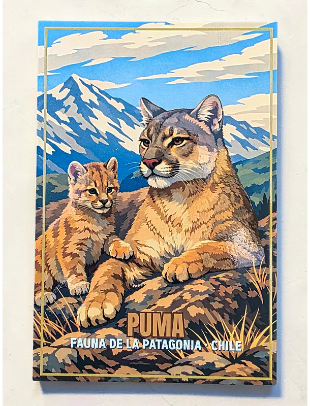 Postal con Lacado Puma - Fauna de la Patagonia