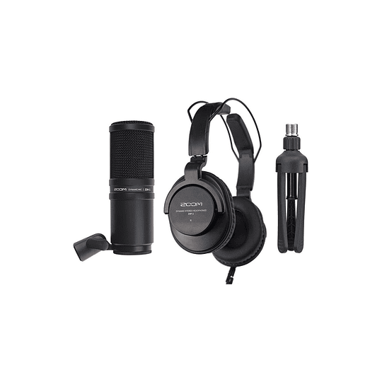 Zoom ZDM-1PMP Pack Podcast Micrófono Profesional Con Audífonos y Trípode