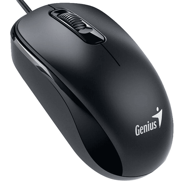 Mouse Genius DX-110, USB, Óptico, 3 botones, Ambidiestro, Negro
