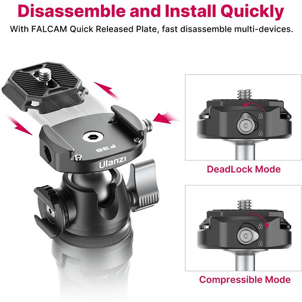  Ulanzi MT-46 Trípode Para Cámaras Con Cabezal Desmontable Y Galleta Falcam F38 11