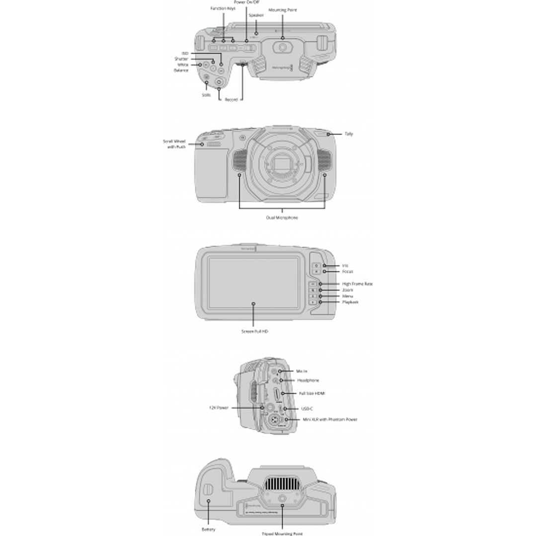 Cámara Blackmagic Pocket Cinema 4K 6