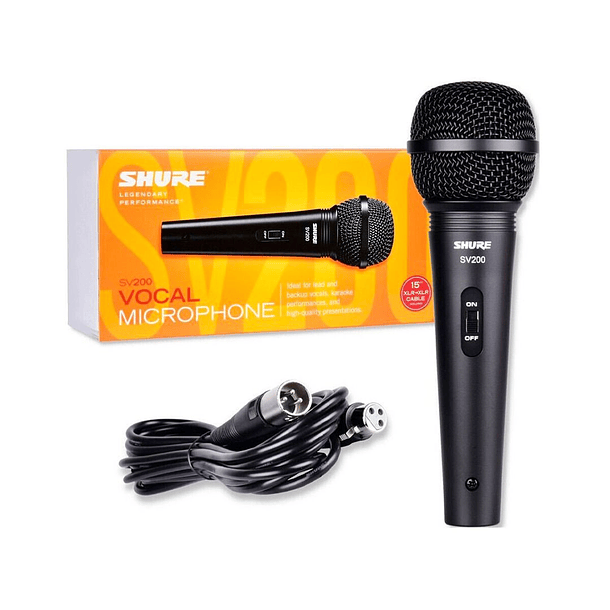 Shure SV200 Micrófono Dinámico con Switch y Cable XLR Incluído