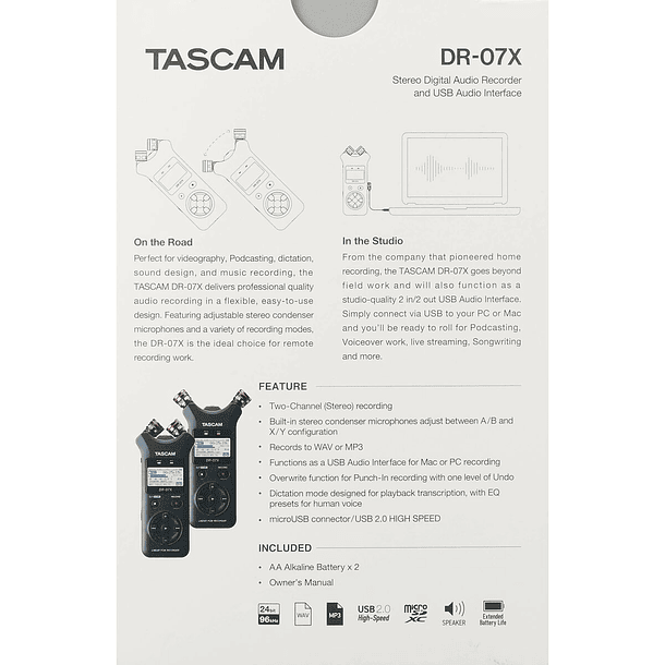 Записывающее устройство Tascam DR-07X 2