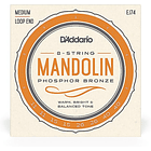 D'Addario EJ74 cuerdas de mandolina de bronce fosfórico, tamaño mediano 1