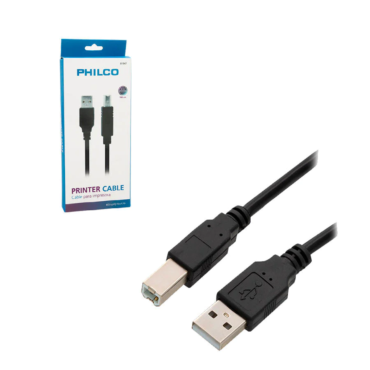 Cable USB 2.0 para Impresora 1.8mts