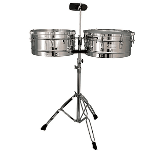 Timbaleta Tropicana con Cencerro 13'' 14'' plateada