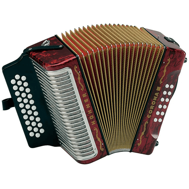 Acordeon hohner Corona III - Rojo