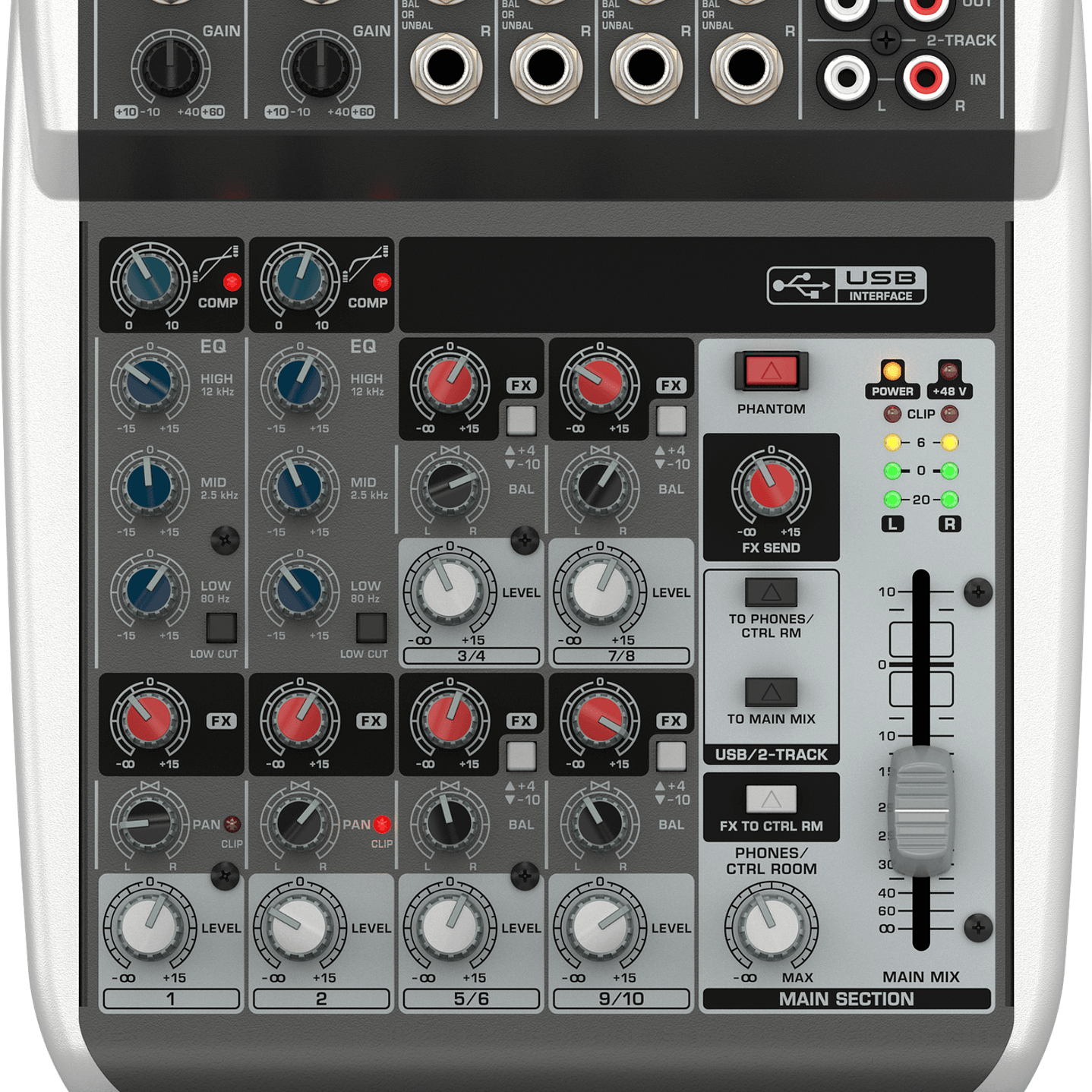 BEHRINGER MIXER BEHRINGER 2 XLR + 4 STEREO, INTERFAZ Q1002USB 1