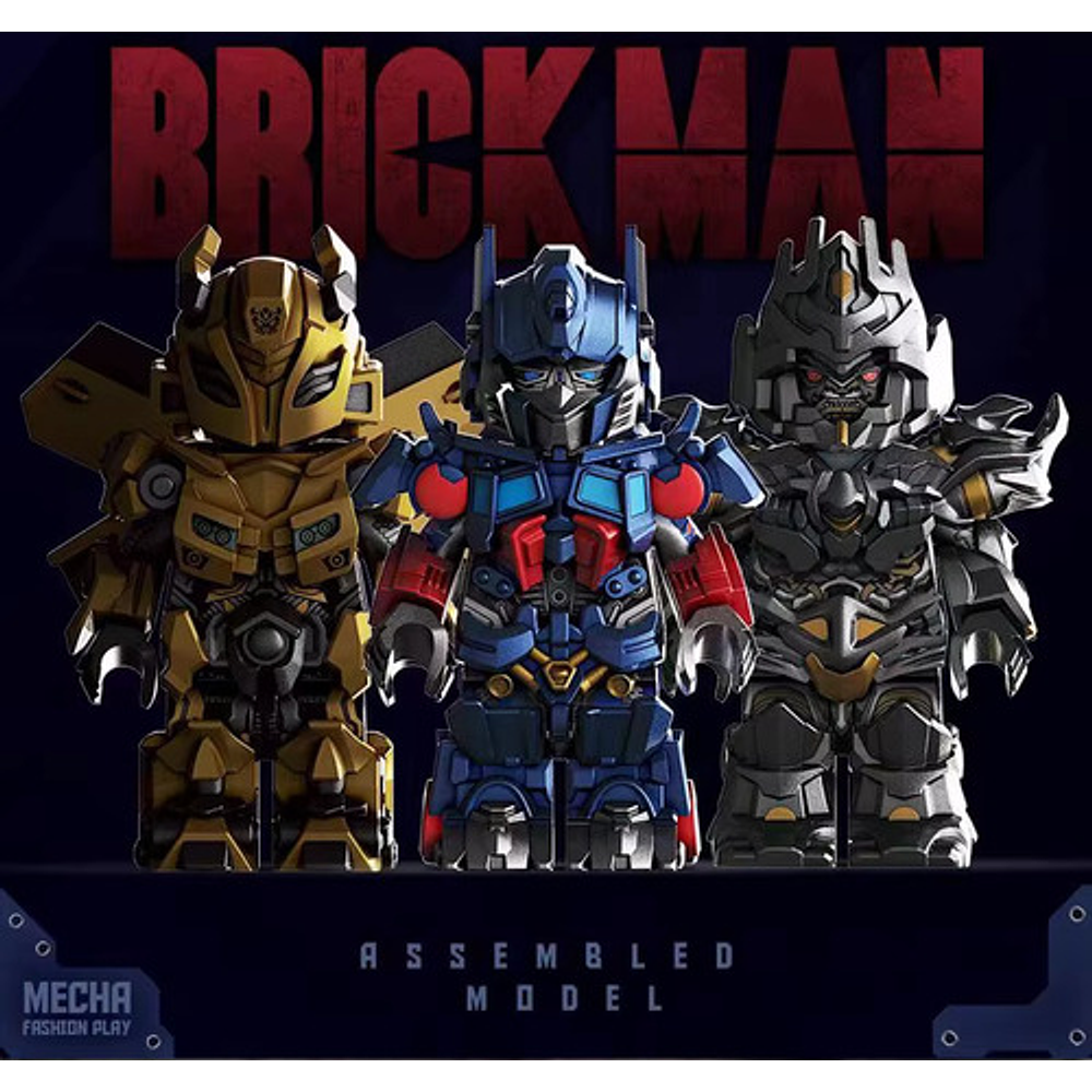 Figurasx3 Brickman Transformers Optimus, Bumblebee, Megatron