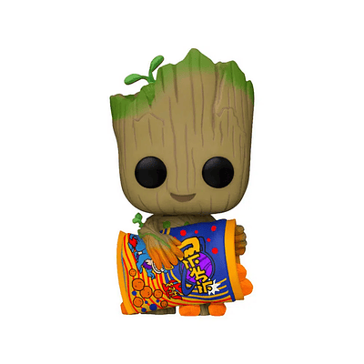 Funko Pop #1196 I Am Groot: Groot with Cheese Puffs (FLOCKED)