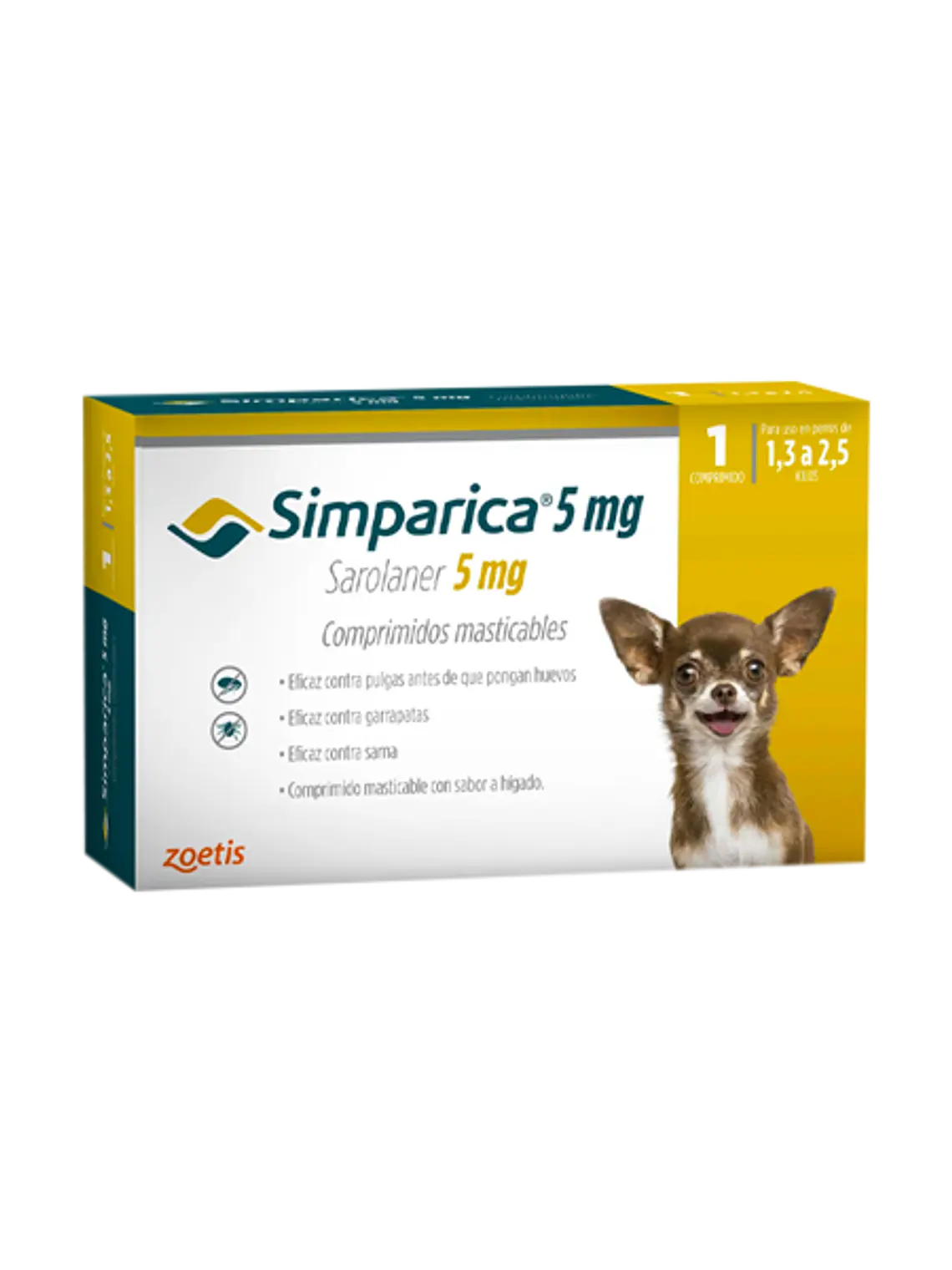 SIMPARICA PERRO 5 MG PARA 1.3 A 2.5 KG 1