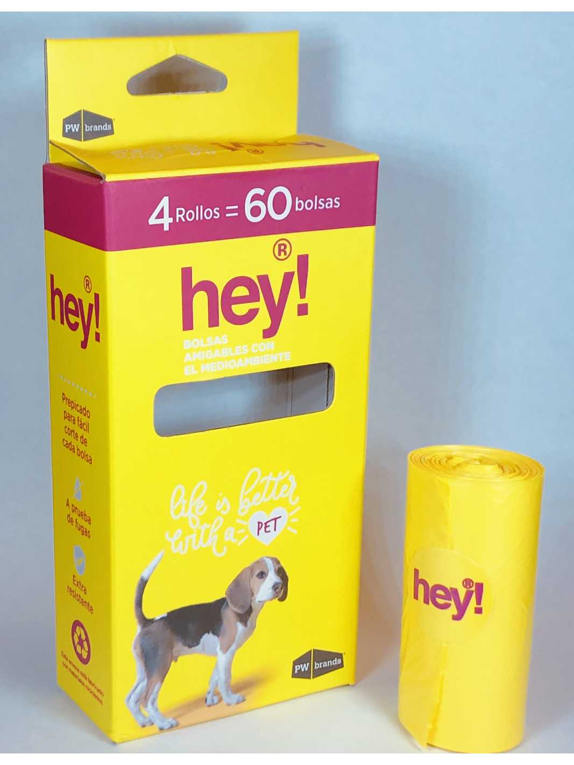 HEY CAJA 4 ROLLOS DE 15 BOLSAS 33X23 CM 2