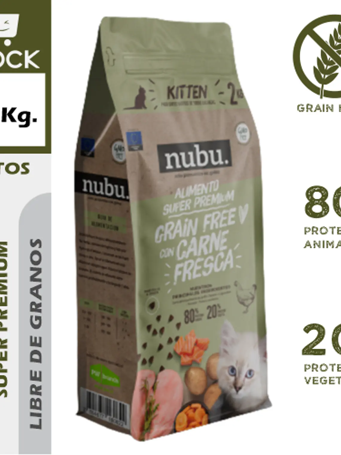 ALIMENTO SUPER PREMIUM NUBU KITTEN  2 KG 1
