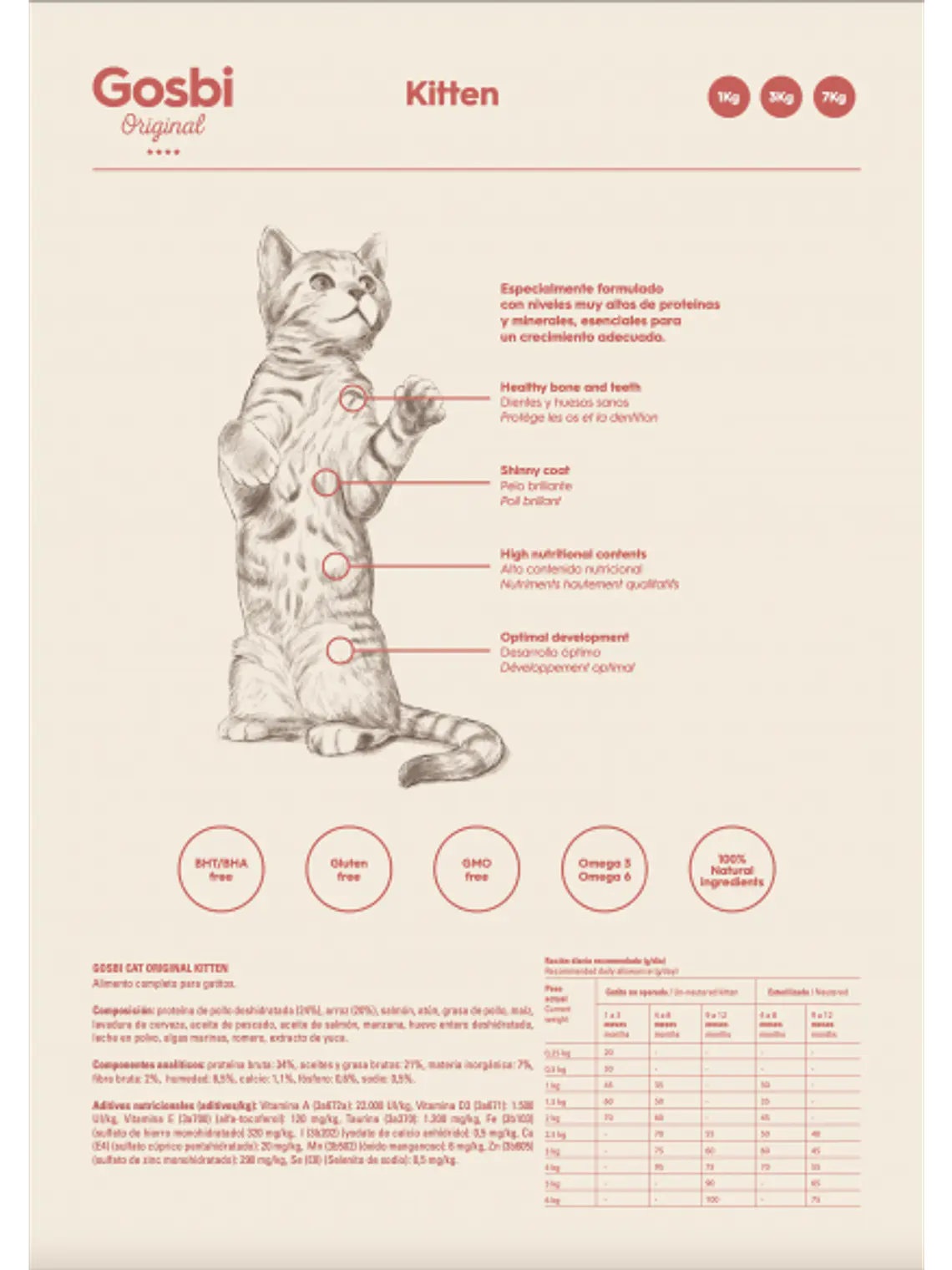 GOSBI ORIGINAL KITTEN POLLO 7 KG  2