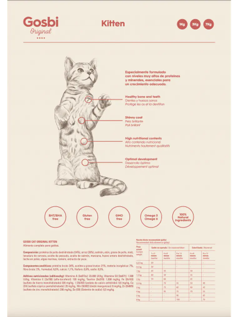 GOSBI ORIGINAL KITTEN POLLO 7 KG  2