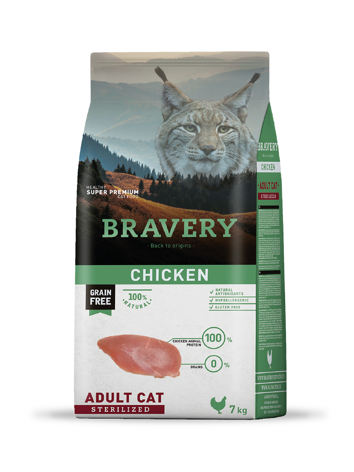 Bravery Gato Esterilizado Pollo 7 Kg 1
