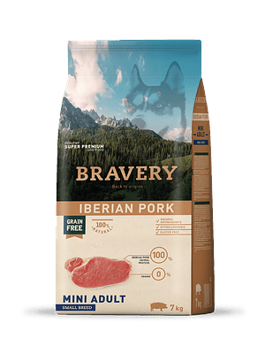BRAVERY PERRO ADULTO RAZA PEQUEÑA CERDO IBERICO 7 KG