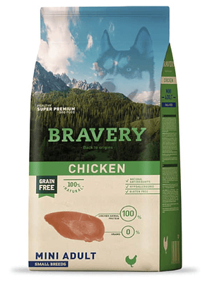 BRAVERY PERRO ADULTO RAZA PEQUEÑA POLLO 7 KG