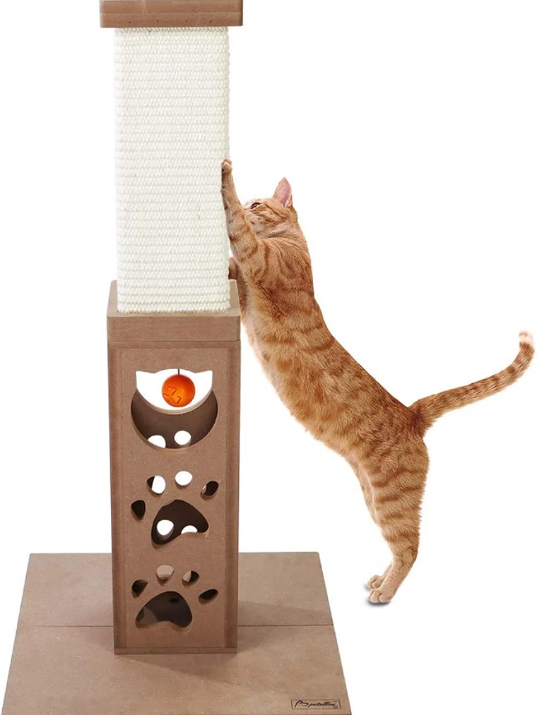 POSTE RASCADOR PARA GATOS + JUGUETE 1