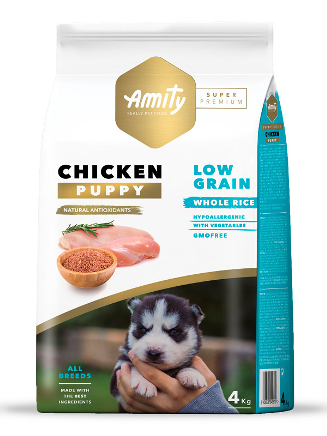 AMITY PERRO CACHORRO BAJO EN GRANOS POLLO 4 KG  1