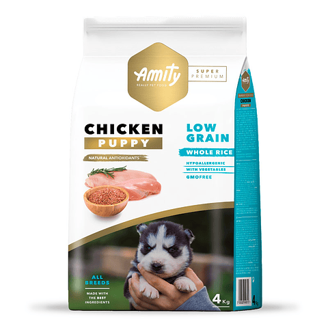 AMITY PERRO CACHORRO BAJO EN GRANOS POLLO 4 KG 