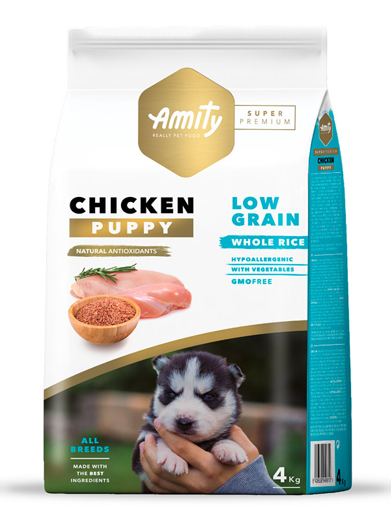 AMITY PERRO CACHORRO BAJO EN GRANOS POLLO 4 KG  1