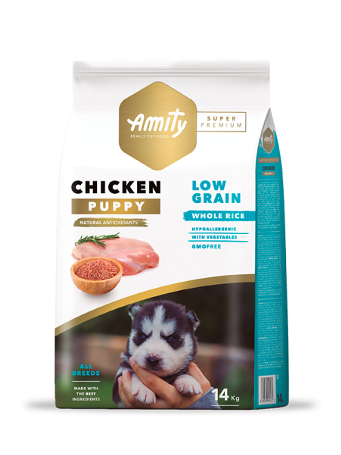 AMITY PERRO CACHORRO BAJO EN GRANOS POLLO 14 KG  1