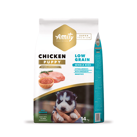 AMITY PERRO CACHORRO BAJO EN GRANOS POLLO 14 KG 