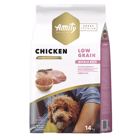 AMITY PERRO ADULTO BAJO EN GRANOS POLLO 14 KG