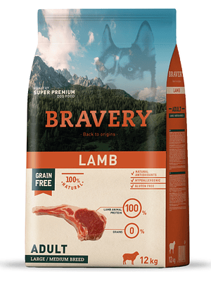 BRAVERY PERRO ADULTO CORDERO 12 KG