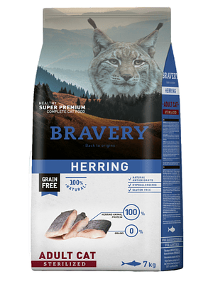 BRAVERY GATO ADULTO ESTERILIZADO HERRING 7 KG