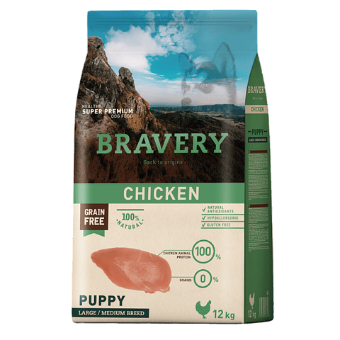 BRAVERY PERRO CACHORRO POLLO 12 KG