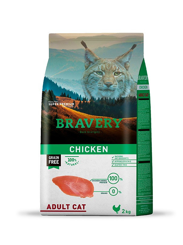 BRAVERY GATO ADULTO POLLO 2 KG 1
